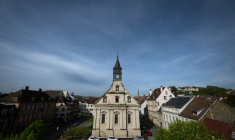 Le temple protestant Saint-Martin de Montbéliard, dans le Doubs, le 17 avril 2026 ( AFP / SEBASTIEN BOZON )