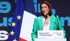Valérie Hayer à Strasbourg, le 18 mai 2024. ( AFP / FREDERICK FLORIN )