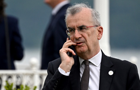 Francois Villeroy de Galhau, le 24 mai 2024, à Stresa (Italie) ( AFP / GABRIEL BOUYS )