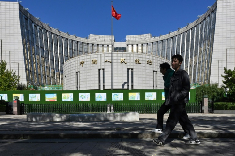 La banque centrale chinoise, le 19 octobre 2024 à Pékin ( AFP / ADEK BERRY )