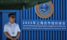 Sécurité dans les lieux accueillant le sommet de l'Organisation de coopération de Shanghai ç Tianjin dans le nord de la Chine le 30 août 2025  ( AFP / Pedro PARDO )