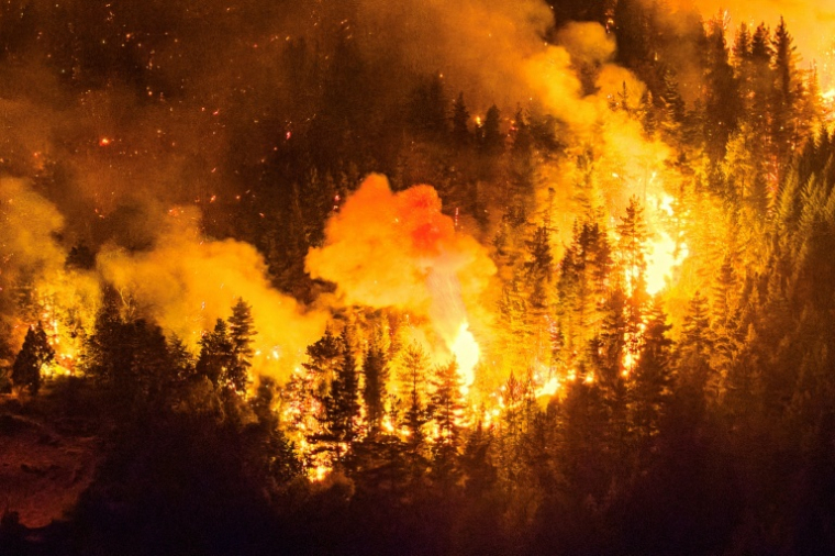 Incendie de forêt sur le mont Pirque à El Hoyo, dans la région patagonienne de la province de Chubut, en Argentine, le 7 janvier 2026 ( AFP / Martin LEVICOY )