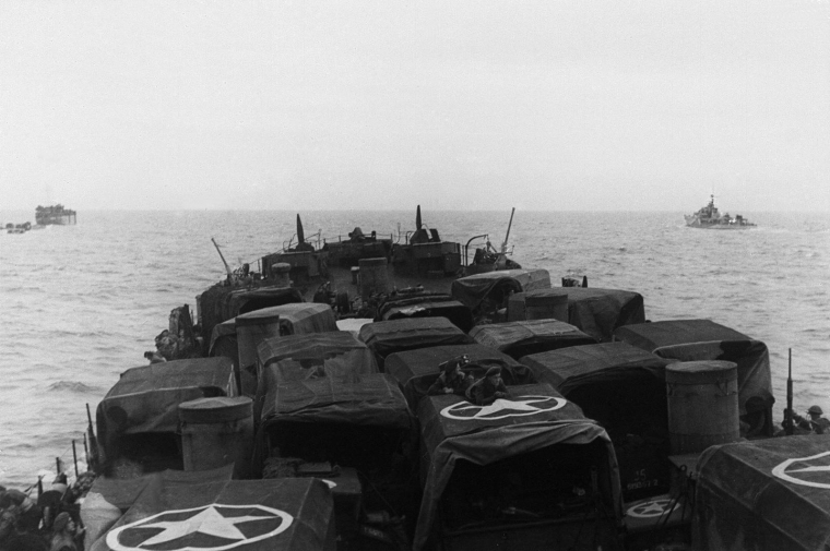 Des navires alliés, pendant les opérations du débarquement du 6 juin 1944 (illustration) ( AFP / )