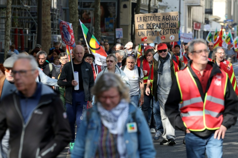 Manifestation de retraités à l'appel des syndicats CGT, FSU et Solidaires pour une revalorisation "maximum" des pensions complémentaires, le 14 octobre 2026 ( AFP / MEHDI FEDOUACH )