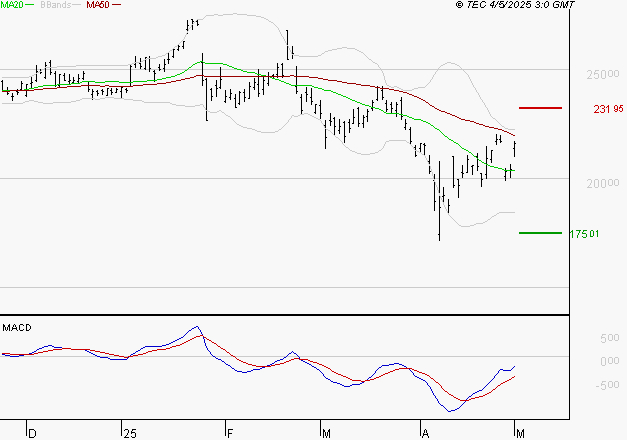 SCHNEIDER ELECTRIC SA : L'analyse ne suggère pas de baisse à moyen terme