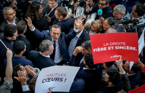 Le ministre de l'Intérieur, Bruno Retailleau après son élection à la présidence de LR, à Paris le 18 mai 2025 ( AFP / Kiran RIDLEY )