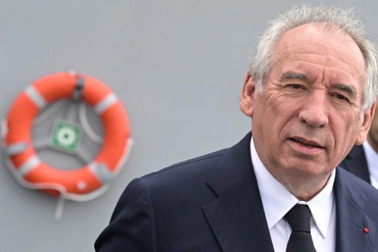 Le Premier ministre François Bayrou visite les Chantiers de l'Atlantique avant de présider le Comité interministériel de la mer, le 26 mai 2025 à Saint-Nazaire ( AFP / Damien MEYER )