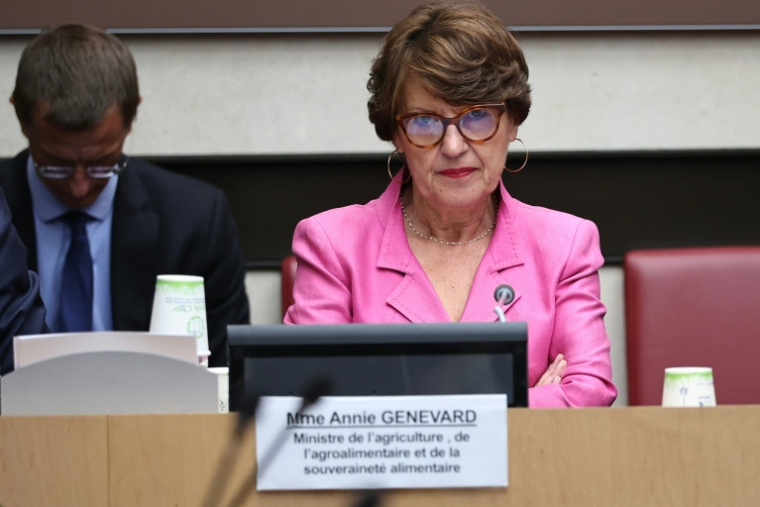 La ministre de l'Agriculture Annie Genevard à Paris le 16 septembre 2026 ( AFP / SIMON WOHLFAHRT )