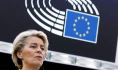 La présidente de la Commission européenne Ursula von der Leyen au Parlement européen à Strasbourg