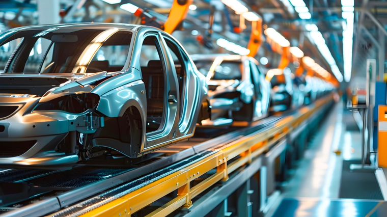 Une chaine de production automobile. (image générée par IA) (Crédits: Adobe Stock)