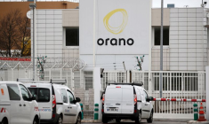 Entrée des véhicules dans l'usine de retraitement nucléaire Orano à La Hague, près de Cherbourg