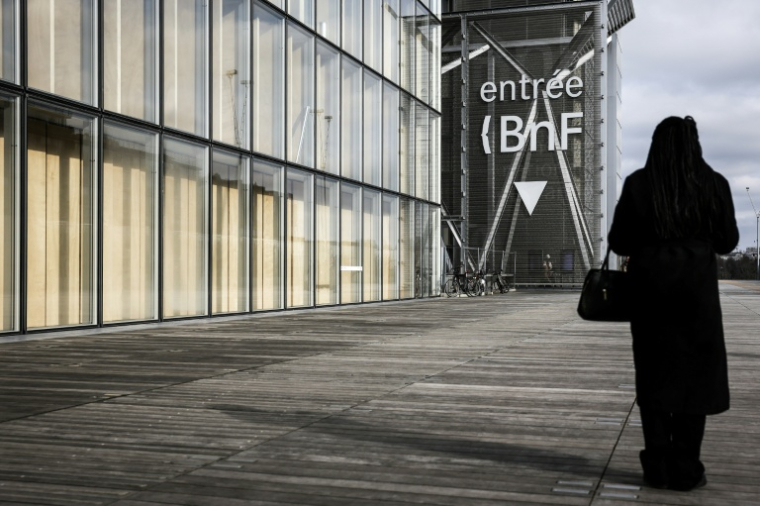 L'entrée de la Bibliothèque nationale de France à Paris le 8 février 2025, un site où des vols ont eu lieu en 2023 ( AFP / Thibaud MORITZ )