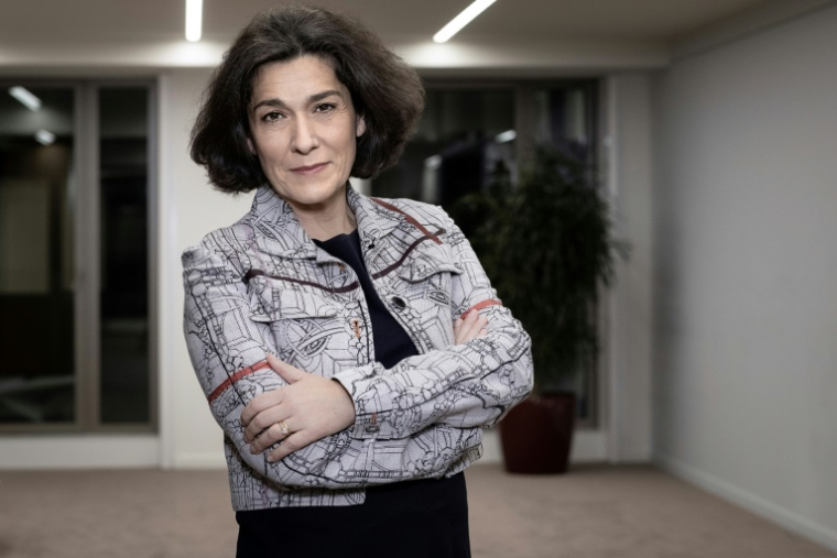 La directrice générale adjointe du Groupe La Poste, Nathalie Collin, Le 5 décembre 2018 à Paris ( AFP / Philippe DRISS )