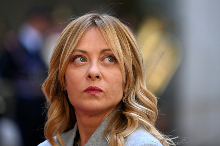 La Première ministre italienne Giorgia Meloni le 22 mai 2026 à Rome en Italie ( AFP / Tiziana FABI )