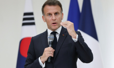 Le président Emmanuel Macron à Séoul le 3 avril 2026 ( AFP / Ludovic MARIN )