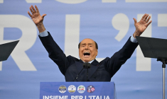 L'ancien chef du gouvernement italien Silvio Berlusconi (ici, en 2022) est décédé lundi 12 juin, à 86 ans.  ( AFP / ALBERTO PIZZOLI )