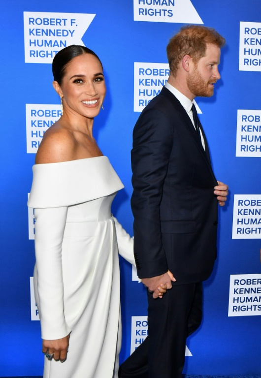 Le prince Harry et son épouse Megan à un gala de bienfaisance à New Yorkle 6 décembre 2022 ( AFP / ANGELA WEISS )