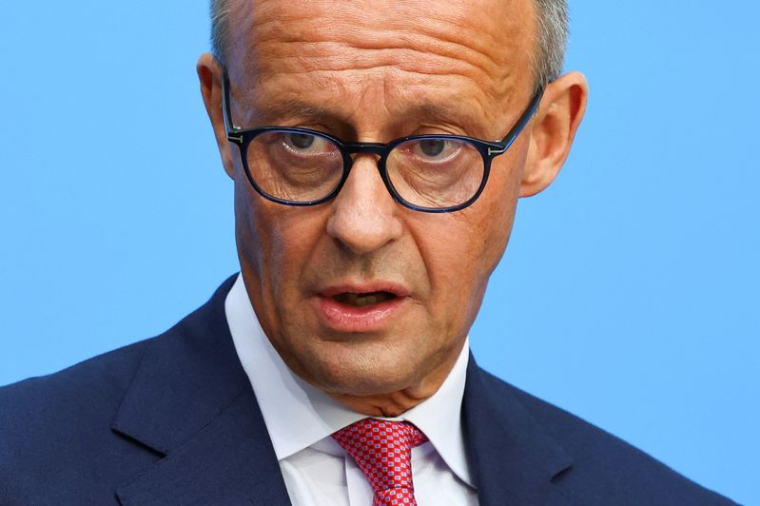 Friedrich Merz lors d'une conference de presse à Berlin