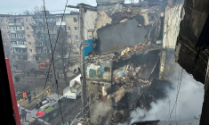 Conséquences d'une attaque de drone russe à Soumy