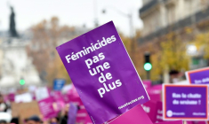 Manifestation contre les violences faites aux femmes le 20 novembre 2021 à Paris ( AFP / Alain JOCARD )
