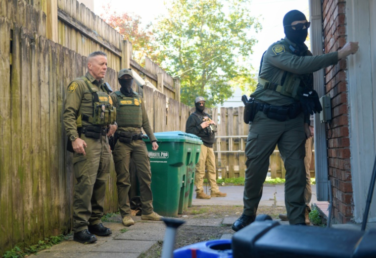 Gregory Bovino, le 15 décembre 2025, à la Nouvelle-Orléans, en Louisiane, aux Etats-Unis ( AFP / Matthew HATCHER )