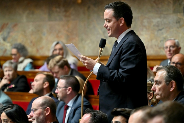 Le député RN Yoann Gillet lors de la journée réservée au RN à l'Assemblée nationale, le 8 octobre 2026 à Paris ( AFP / LOU BENOIST )