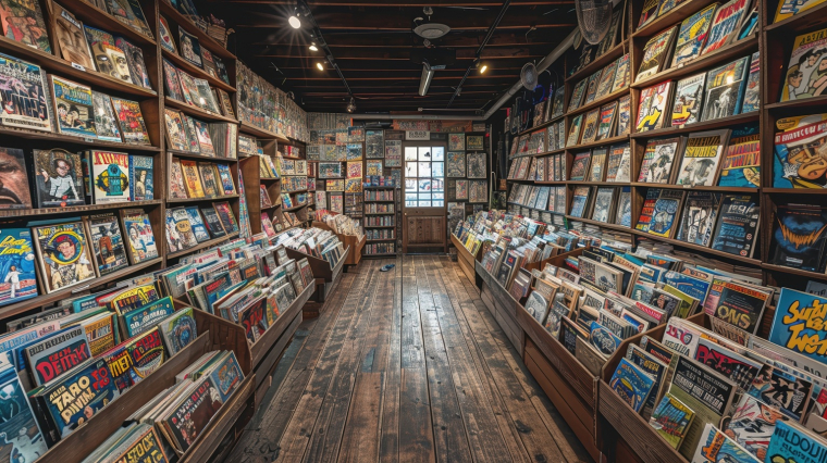 L’arrivée de la concurrence états-unienne des comics déstabilisa le secteur de la BD française. (crédit: Adobe Stock/photo générée par IA)