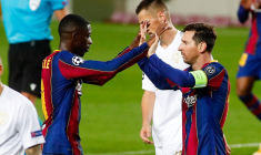 Ronaldinho et Lionel Messi félicitent Ousmane Dembélé pour son Ballon d’or