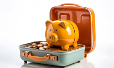 (Crédits photo : Adobe Stock - Valise pleine d'économies en prévision d'un voyage de type "tour du monde")