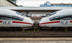 Paris et Berlin disent "soutenir" le développement en 2024 d’une liaison ferroviaire directe à grande vitesse entre Berlin et Paris ainsi qu’un train de nuit reliant les deux capitales européennes. ( AFP / JOHN MACDOUGALL )