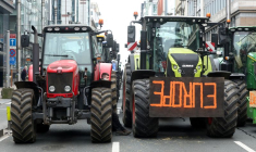 Des agriculteurs manifestant à Bruxelles, en Belgique