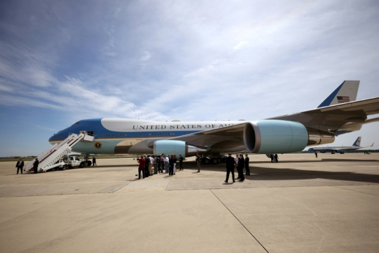 L'avion présidentiel Air Force One sur le tarmac de la base Andrews, dans le Maryland, le 12 mai 2025 ( Getty / WIN MCNAMEE )