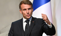 Emmanuel Macron à Ljubljana, en Slovénie, le 21 octobre 2025. ( AFP / JURE MAKOVEC )