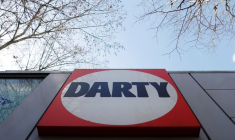 Le logo du détaillant de produits électriques Darty à Paris