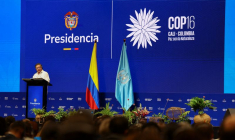Le président colombien Gustavo Petro s'exprime lors de l'ouverture de la COP16