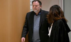 Le réalisateur Christophe Ruggia au tribunal de Paris, le 9 décembre 2024 ( AFP / Gregoire CAMPIONE )