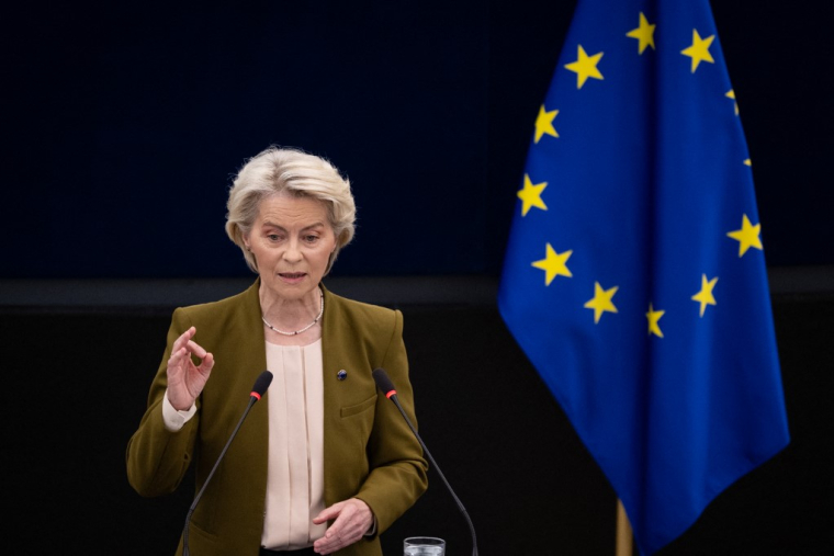 Ursula von der Leyen, à Strasbourg, le 10 septembre 2025 ( AFP / SEBASTIEN BOZON )