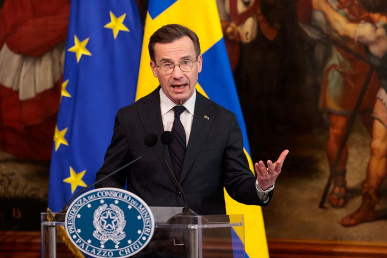 Le Premier ministre suédois, Ulf Kristersson, à Rome