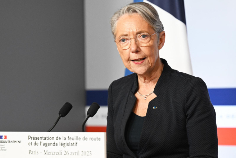 Elisabeth Borne, le 26 avril 2023, à Paris ( AFP / BERTRAND GUAY )