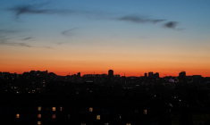 Vue de Kiev au coucher du soleil