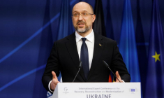 Photo d'archives du Premier ministre ukrainien Denys Chmyhal lors d'une conférence à Berlin