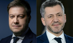 Combinaison d'images réalisée le 15 mars 2026 du maire de gauche sortant de Marseille Benoît Payan, à gauche, et à sa doite le candidat RN Franck Allisio ( AFP / JOEL SAGET )