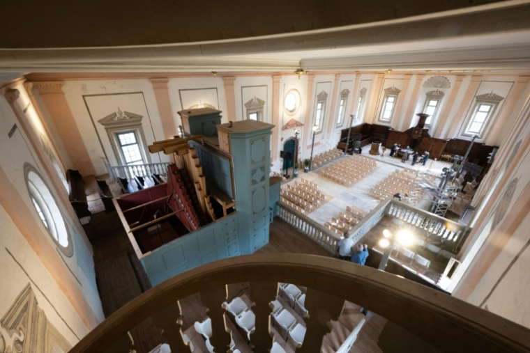 Le temple protestant Saint-Martin de Montbéliard, dans le Doubs, le 17 avril 2026 ( AFP / SEBASTIEN BOZON )