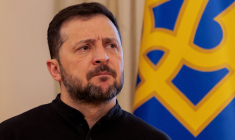 Le président ukrainien Volodimir Zelensky tient une conférence de presse à Kyiv