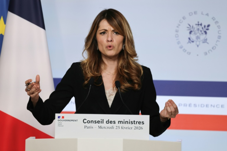 La porte-parole du gouvernement Maud Bregeon le 25 février 2026, à Paris ( AFP / Ludovic MARIN )