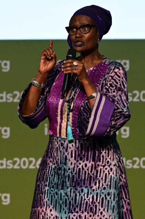 La directrice d'Onusida, Winnie Byanyima, à la cérémonie d'ouverture de la 26e édition de la Conférence internationale sur le sida à Rio de Janeiro, au Brésil,le 27 juillet 2026 ( AFP / Pablo PORCIUNCULA )