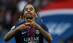 Bradley Barcola, auteur d'un doublé pour le PSG face à Lens, le 14 septembre 2025 au Parc des Princes ( AFP / FRANCK FIFE )