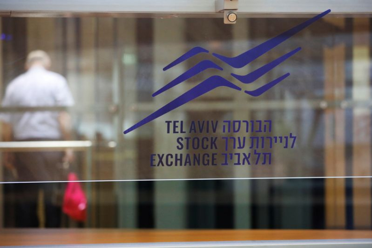 Un panneau de la Bourse de tel Aviv, en Israël