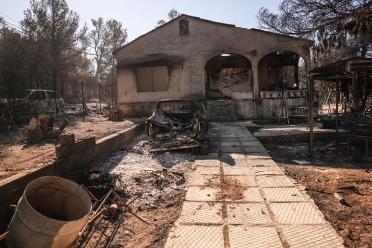 Conséquences de l'incendie de forêt près d'Athènes