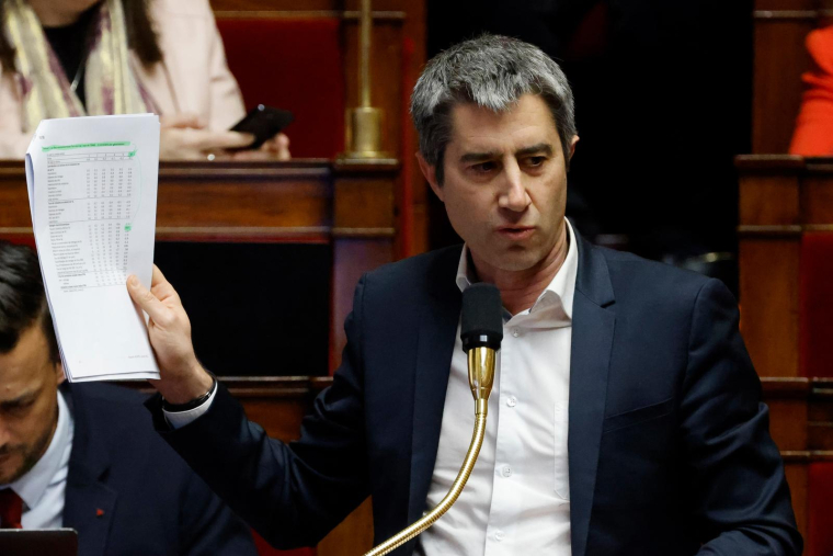 François Ruffin, le 17 février 2023, à l'Assemblée nationale ( AFP / Ludovic MARIN )